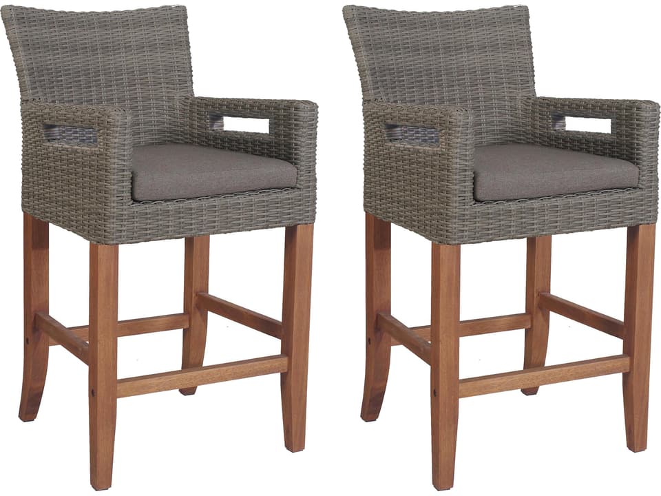 Eucalyptus Counter Height Wicker Armchairs (Price Includes Two)