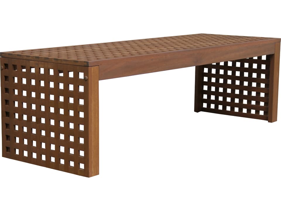 Eucalyptus Checkerboard Oversized Bench in Brown Umber