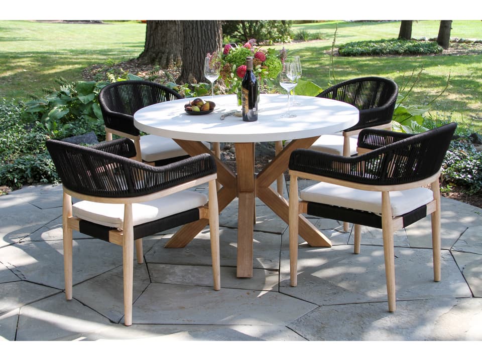 Antique Wash Wood Patio Dining Set