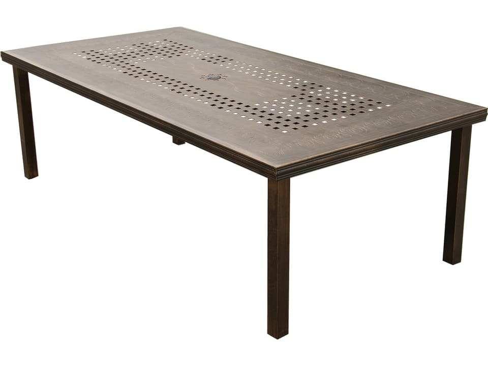 Modern 95-Inch Rectangle Aluminum Dining Table in Bronze