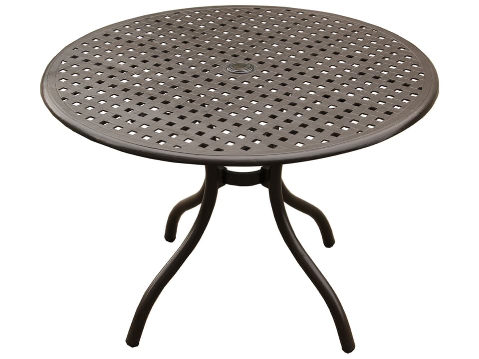 Modern Aluminum 42-Inch Round Dining Table in Brown