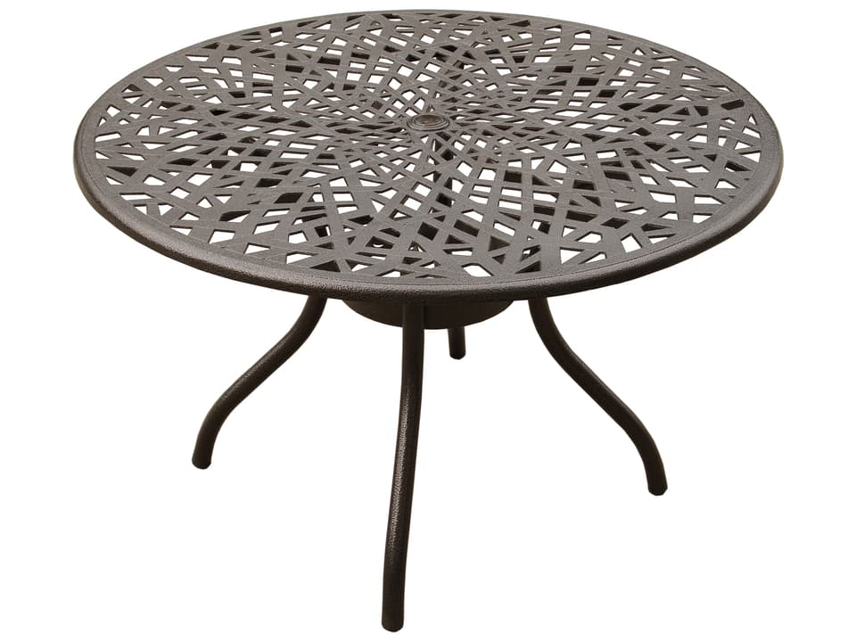 Modern Aluminum Round Dining Table in Brown