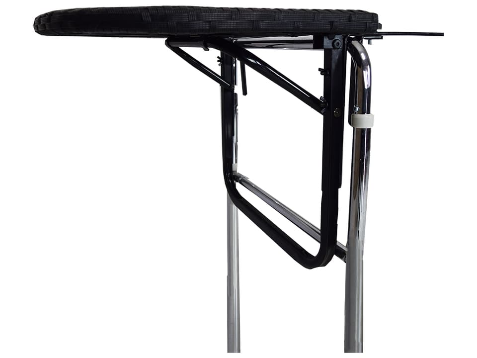 Black Wicker Balcony Counter Table with Adjustable Clamps