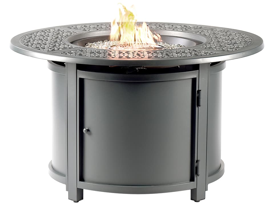 Dubai 44-Inch Round Propane Fire Pit Table in Grey