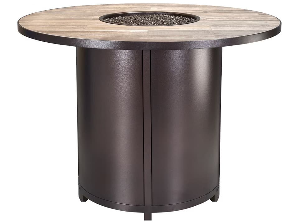 Elba 54-Inch Round Aluminum Counter Height Fire Pit Table