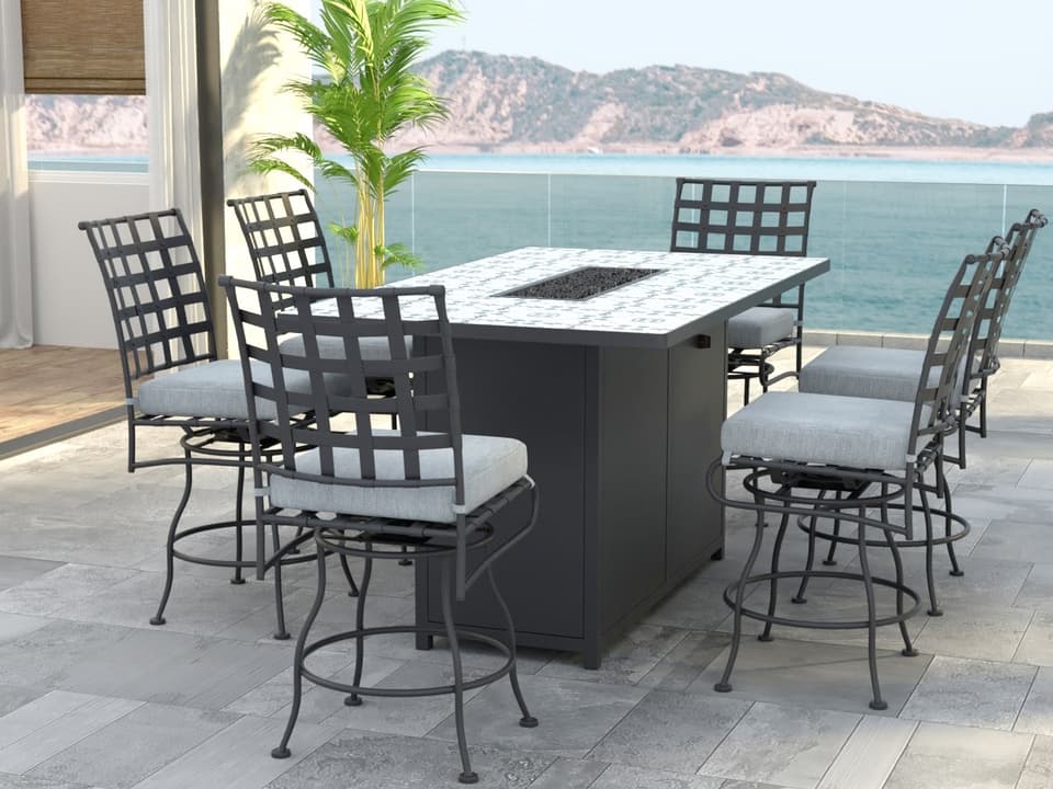 Classico Wide Arms Wrought Iron Dining Set
