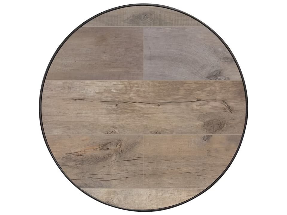 Dakota 30-Inch Round Porcelain Table Top Aluminum Rim