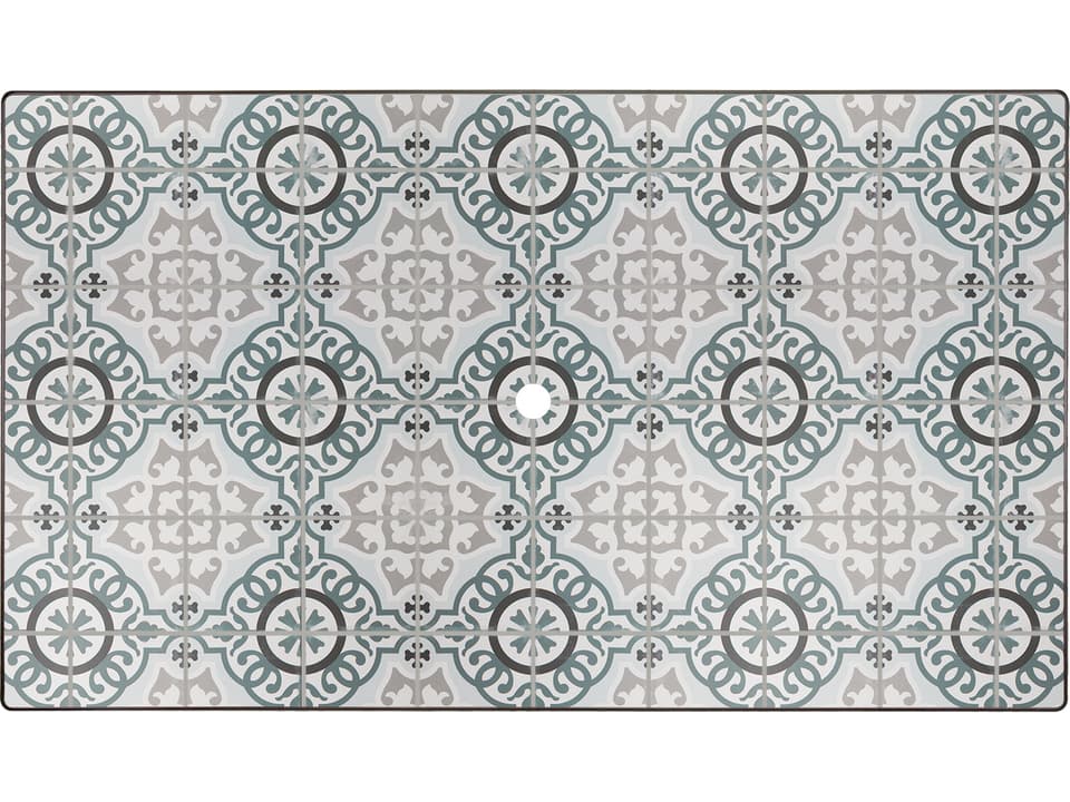 Valencia 42x72 Inch Rectangular Porcelain Table Top with Umbrella Hole