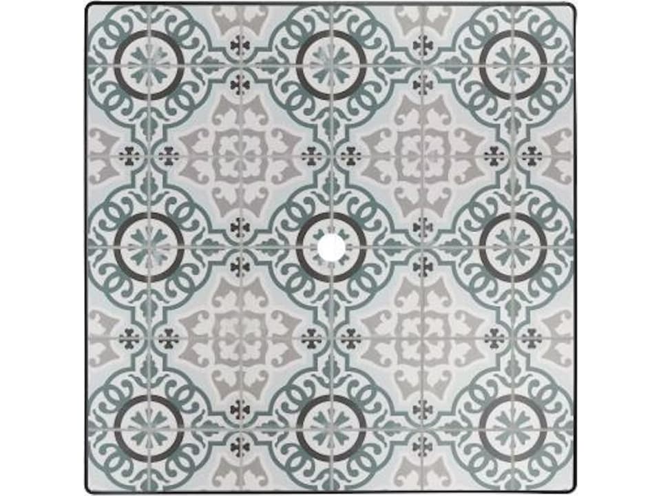 Valencia 42-Inch Square Porcelain Aluminum Table Top with Umbrella Hole