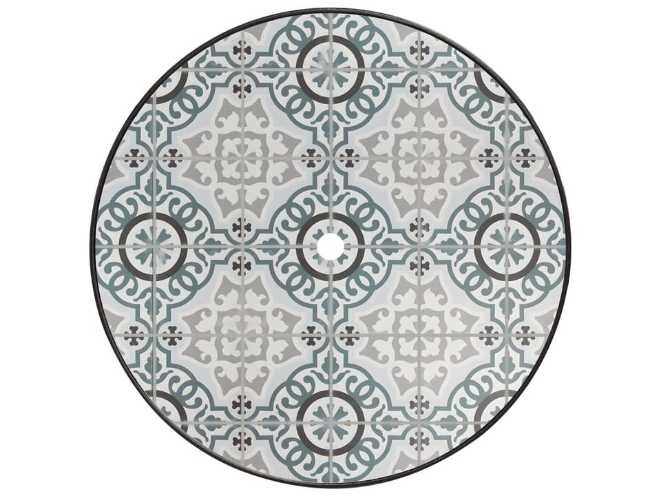 Valencia 42-Inch Round Porcelain Table Top with Umbrella Hole