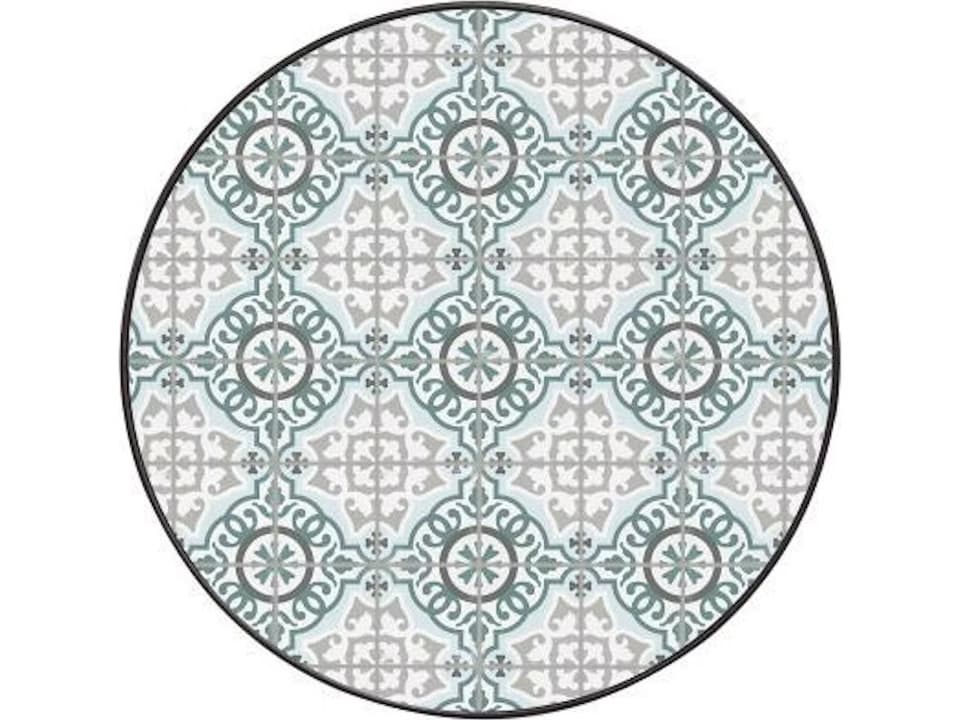 Valencia 54-Inch Round Porcelain Table Top with Aluminum Rim