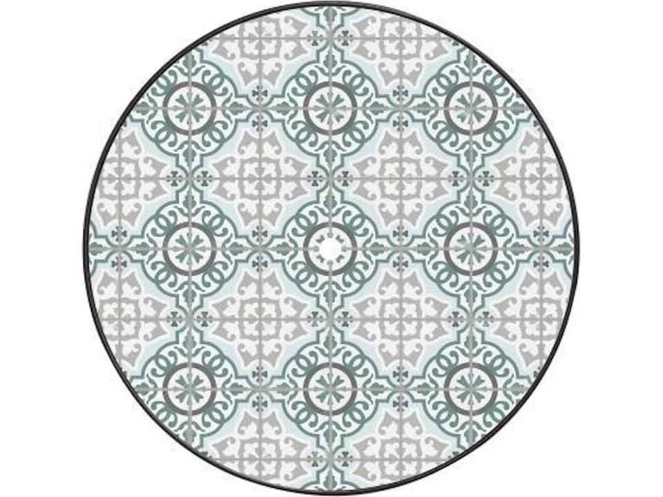Valencia Porcelain Round Table Top with Aluminum Rim & Umbrella Hole