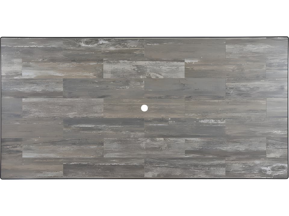 Reclaimed Porcelain Rectangle Table Top with Umbrella Hole