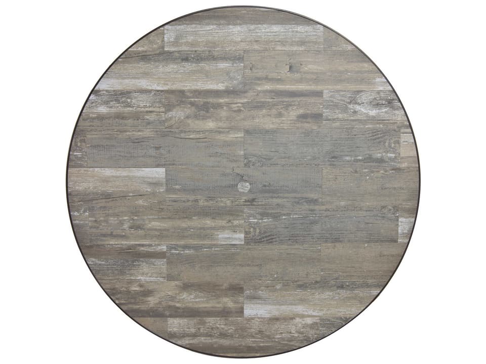 54-Inch Round Porcelain Reclaimed Table Top with Umbrella Hole