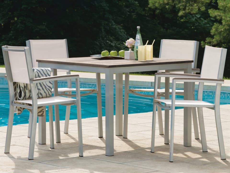 Travira Aluminum Flint 5 Piece Patio Dining Set with Natural Sling