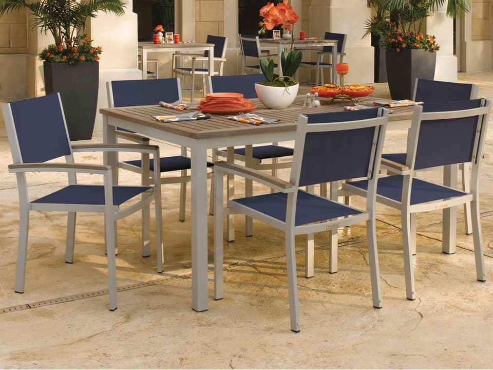 Travira Aluminum Flint 7 Piece Outdoor Dining Set with Ink Pen Sling