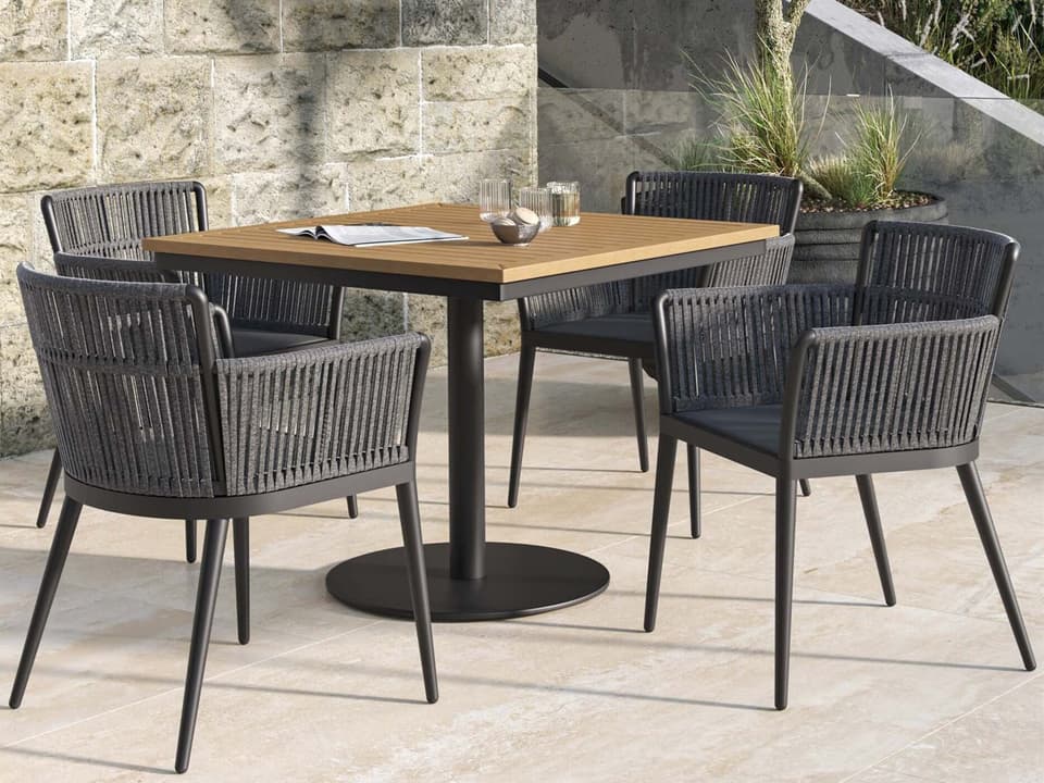 Nette 5-Piece Outdoor Bar Height Dining Set with Aluminum Frame and Tekwood Top