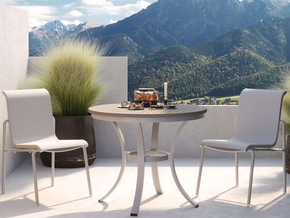 Orso 3-Piece Aluminum Bistro Set with Fog Sling in Flint
