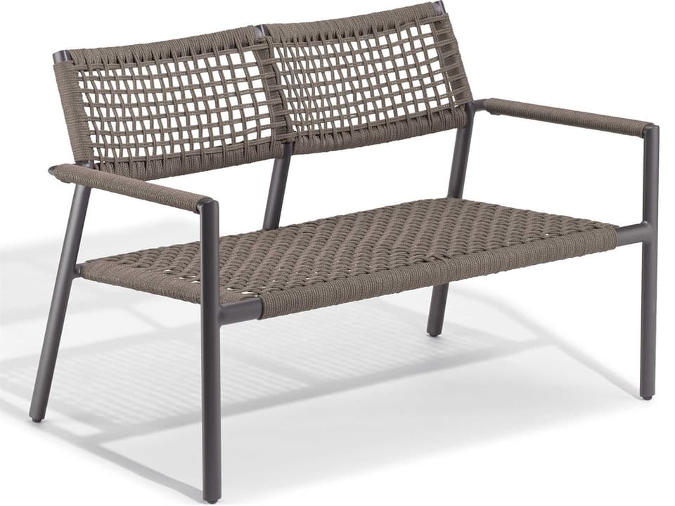 Eiland Aluminum Composite Cord Loveseat in Carbon Mocha