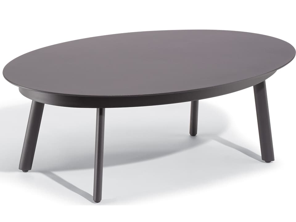 Eiland Oval Coffee Table in Carbon Aluminum
