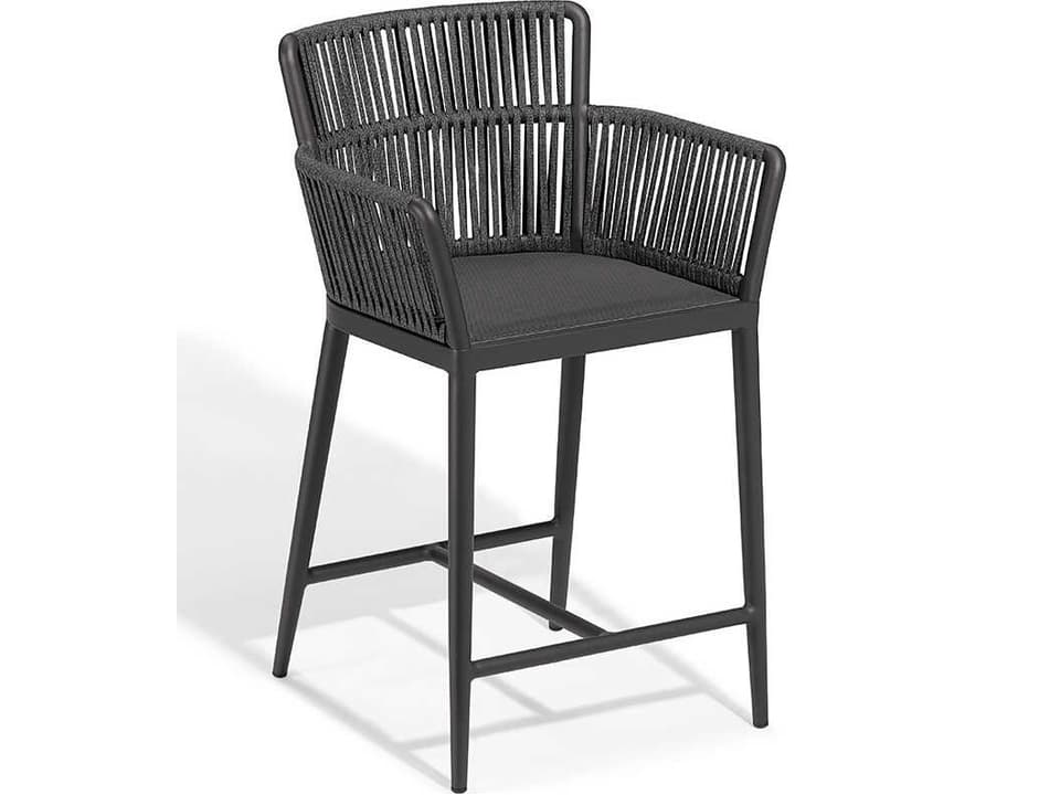 Nette Aluminum Counter Stool Pewter Carbon Ninja