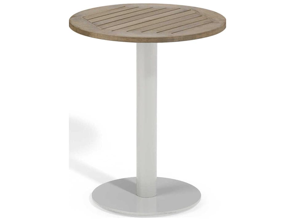 Travira Round Outdoor Bistro Table with Vintage Tekwood Top