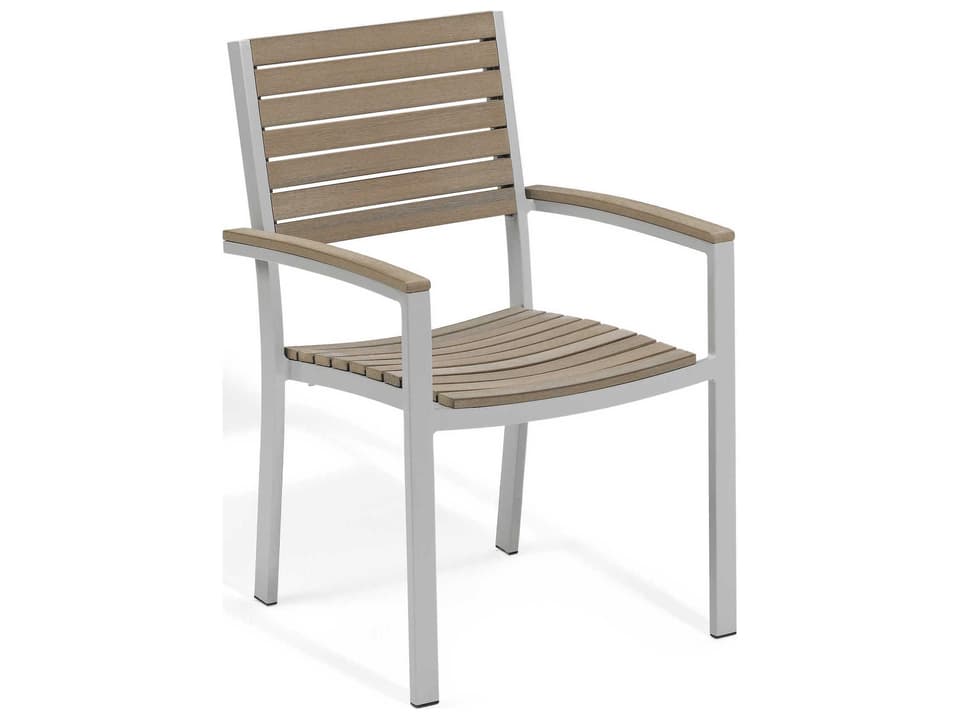 Travira Aluminum Wood Dining Chair Set of 2