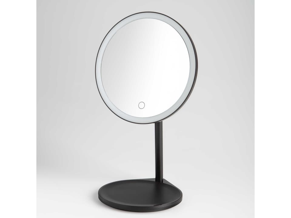Solo Black Round Make-Up Mirror