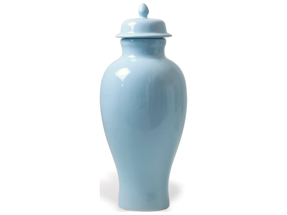 Odeon Blue Tall Porcelain Decorative Jar with Lift-Off Lid