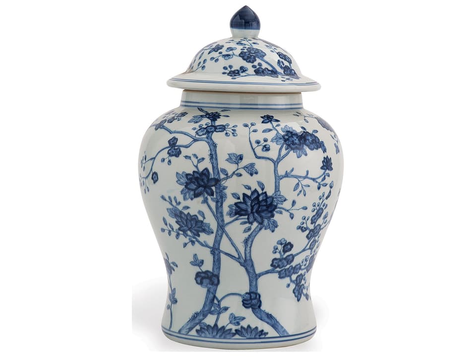 Georgia Blue Small Ginger Jar 18 Inch with Lid