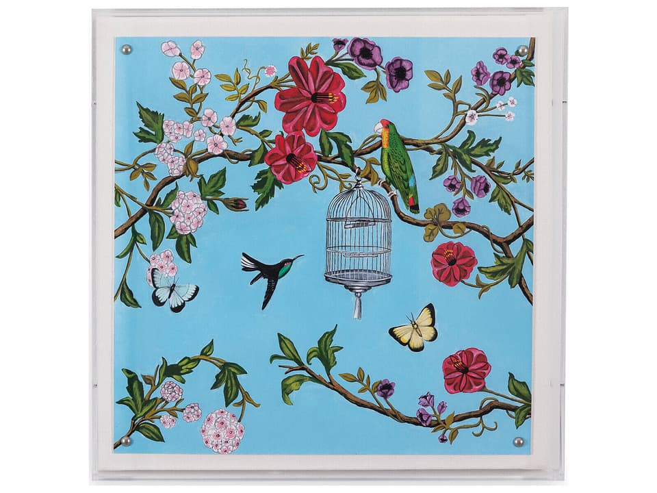 Bird Song I Framed Wall Art in Lucite Shadowbox