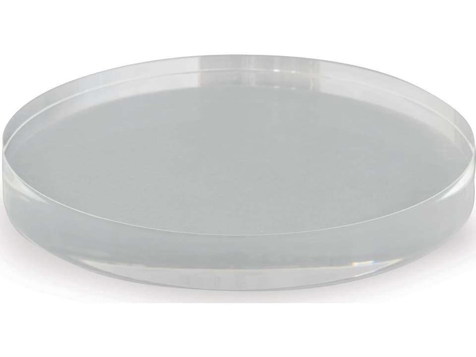 Clear Lucite Round Accent Stand Set of 2