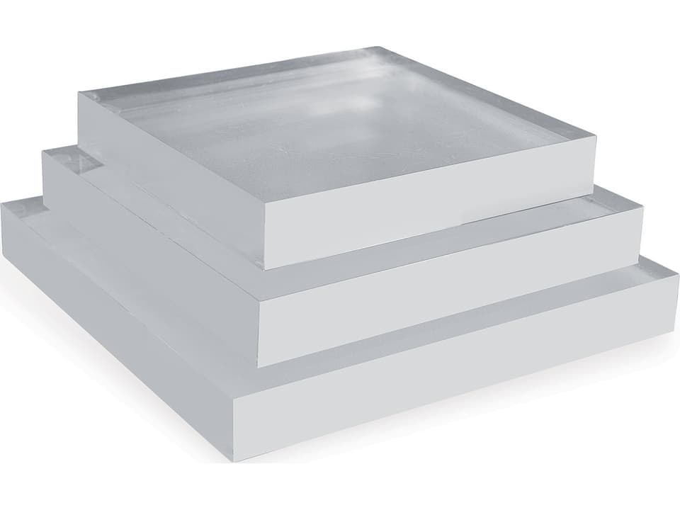 Square Acrylic Decorative Stand Set of 2 Clear