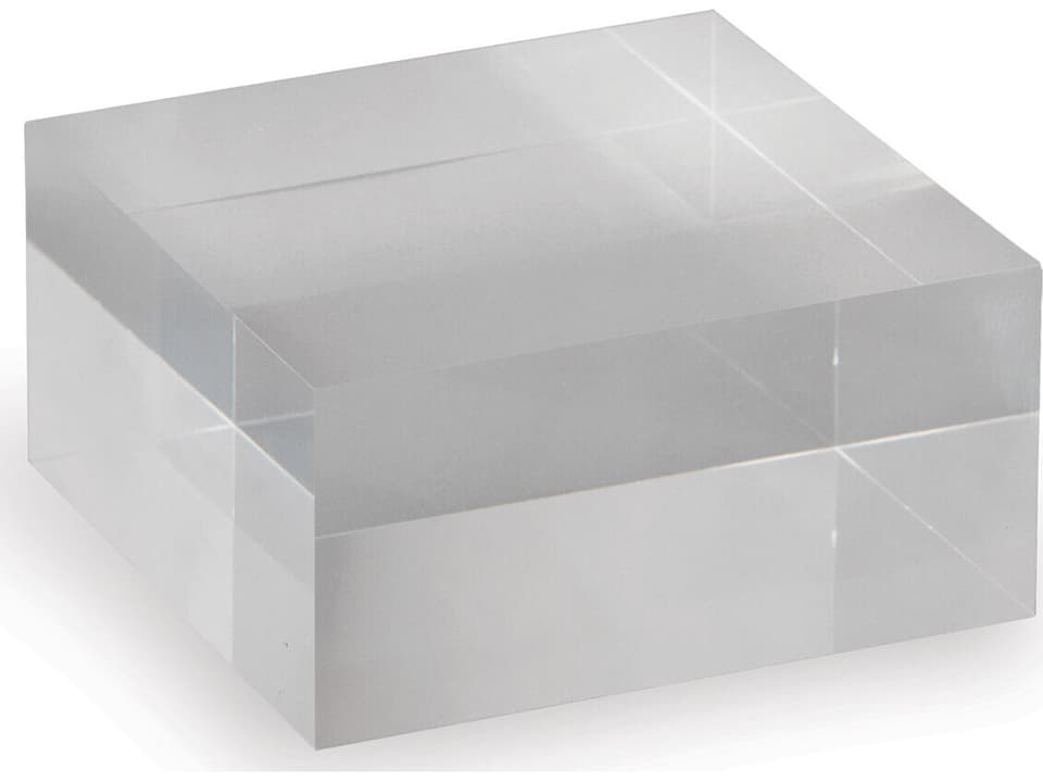 Acrylic 4x4x2 Inch Square Display Stand Clear Set of 2
