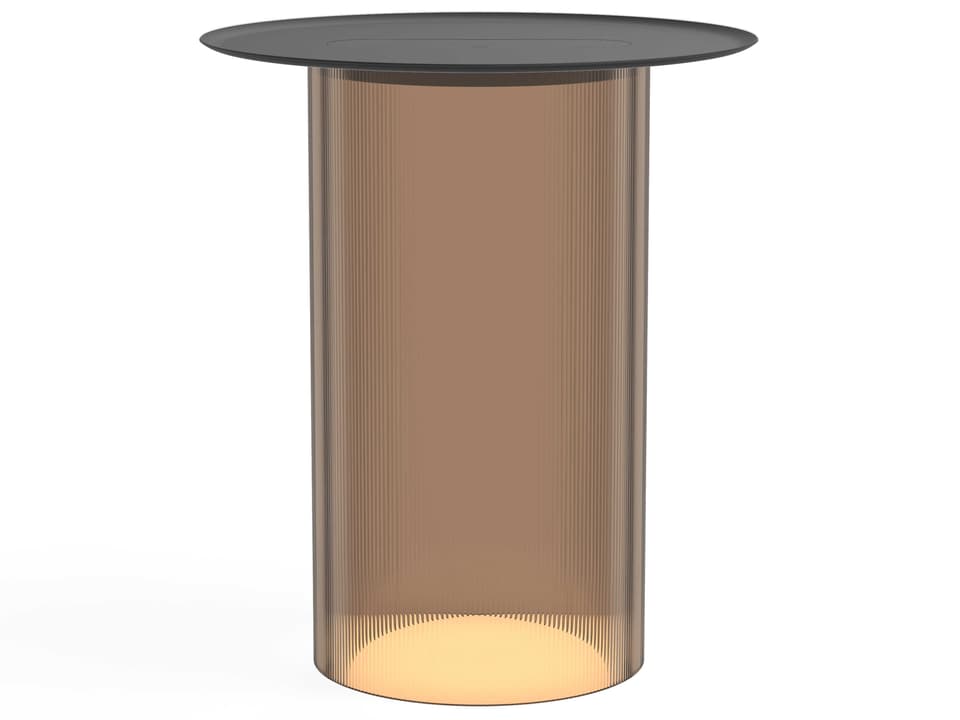 Carousel Round Metal Bronze End Table