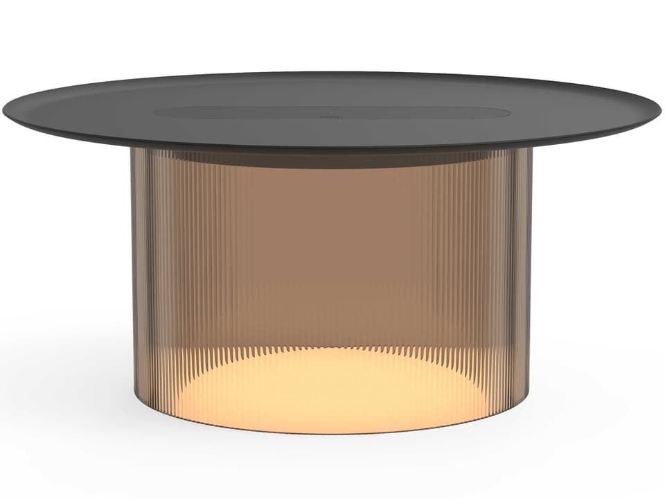 Carousel Round Metal Bronze End Table