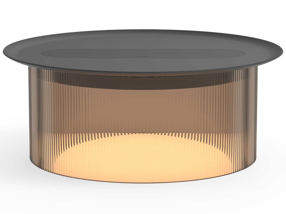 Carousel Round Metal Bronze End Table