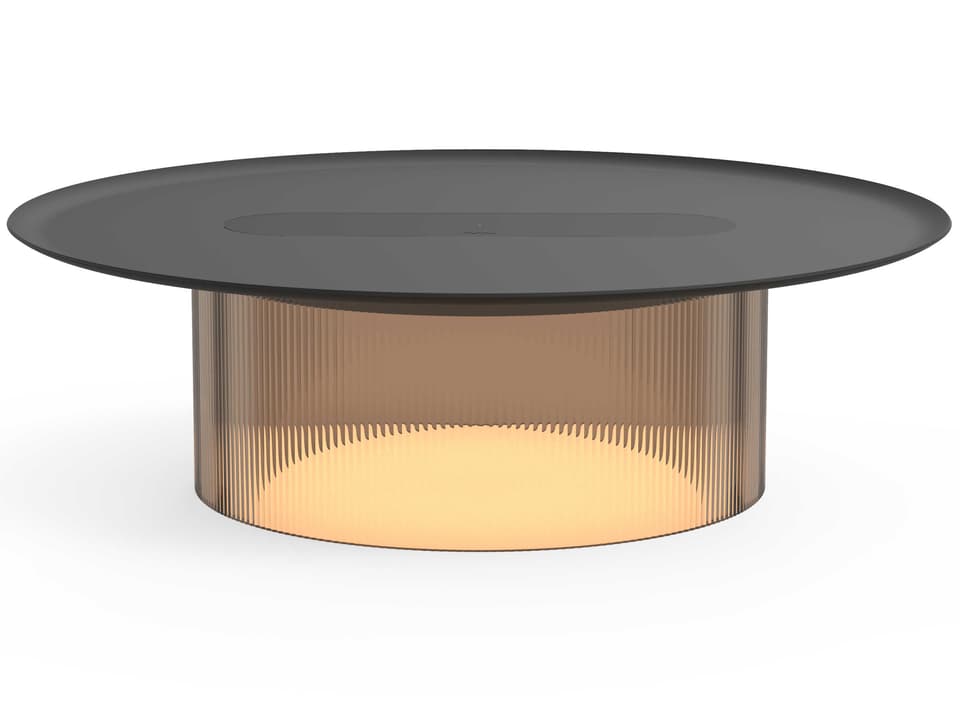 Carousel Round Metal Bronze End Table