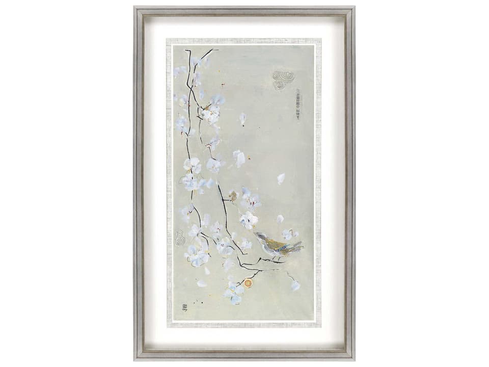 Bird Family-I Shadow Box Wall Art Silver Leaf Wood Frame