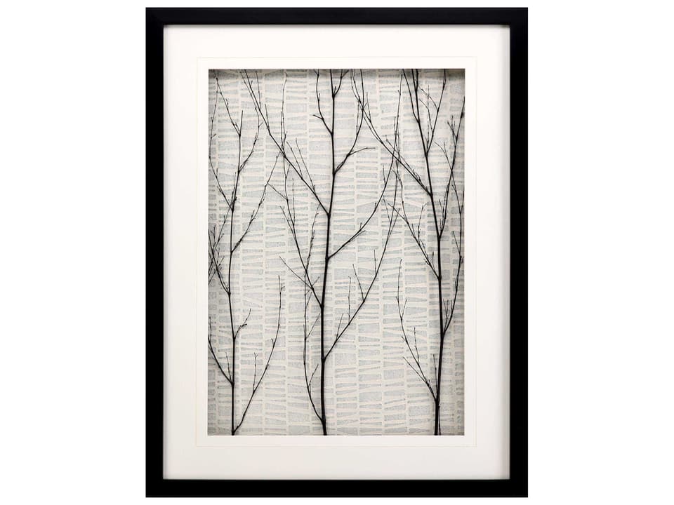 Silent Tree Mixed Media Shadow Box Wall Art in Black Frame