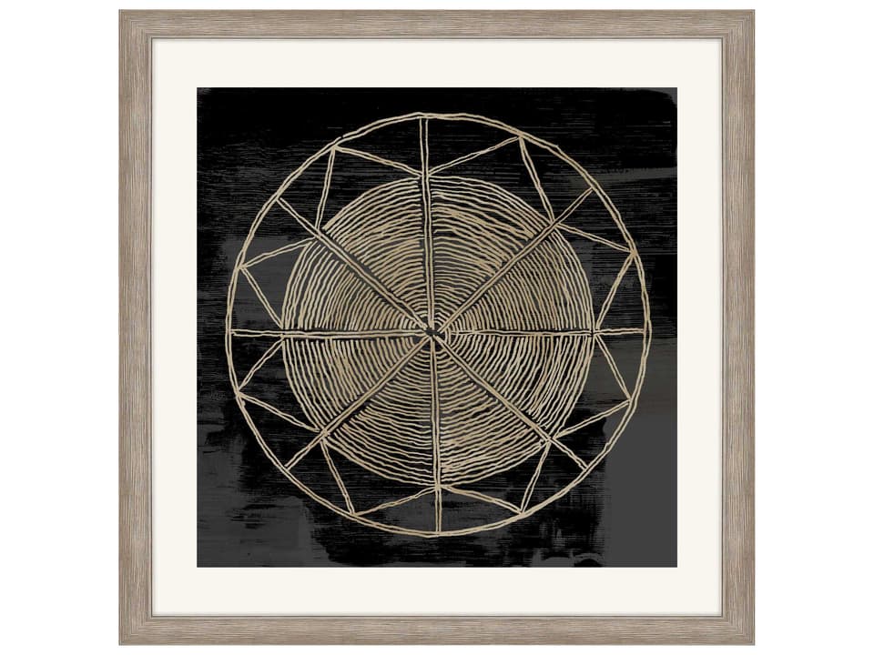 Geometrics Woven Dreams-I Framed Wall Art with Distressed Silver Frame