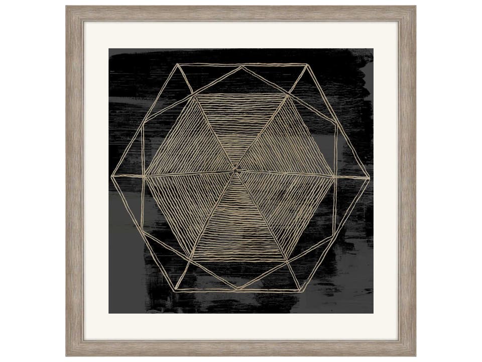 Woven Dreams II Framed Wall Art with Geometric Design and Silver Frame