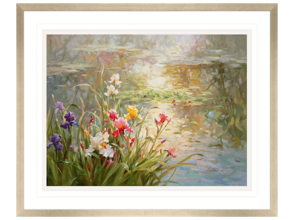 Afternoon Reflection Framed Art Waterside Floral Giclee