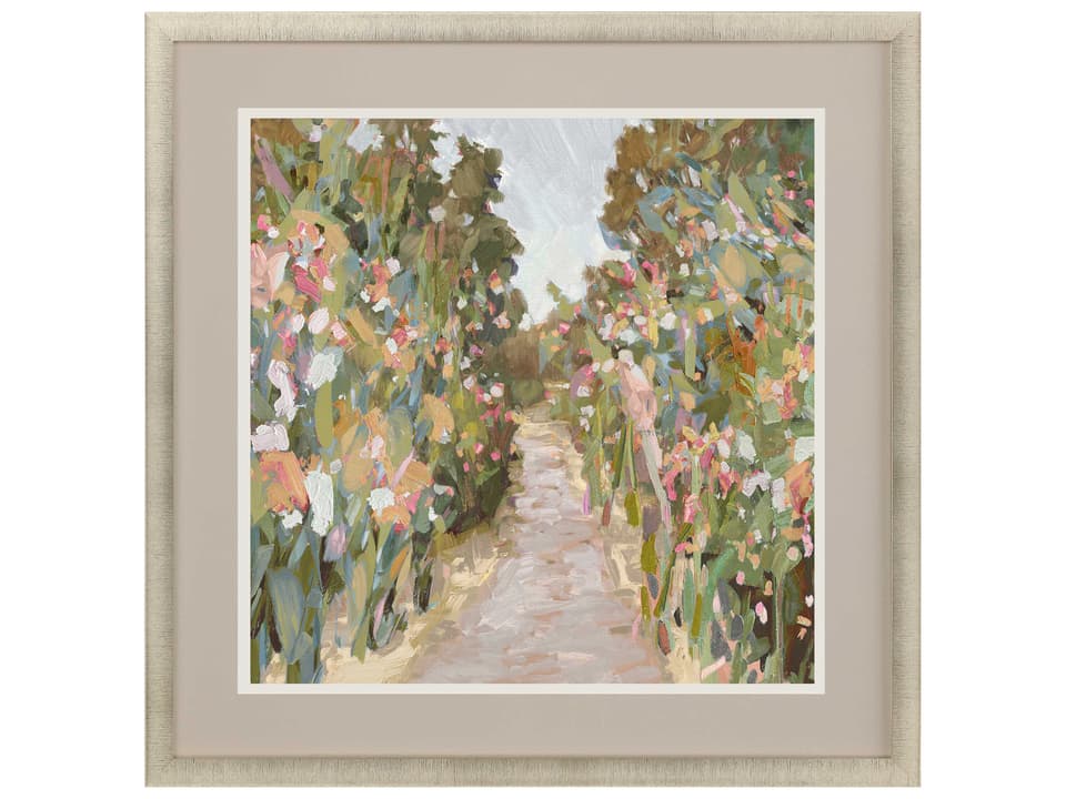 Wall Art Garden Delight Path Framed Art in Champagne Gold