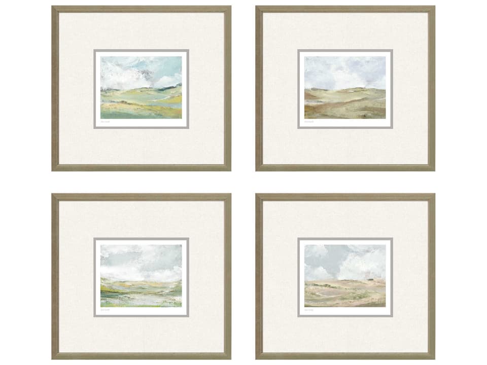 Landscapes Afternoon Wall Art Set of 4 Framed Countryside Scenes