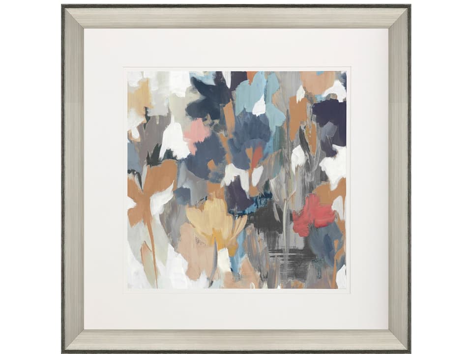 Florals Corner Flower Stand I Framed Wall Art with Silver Frame