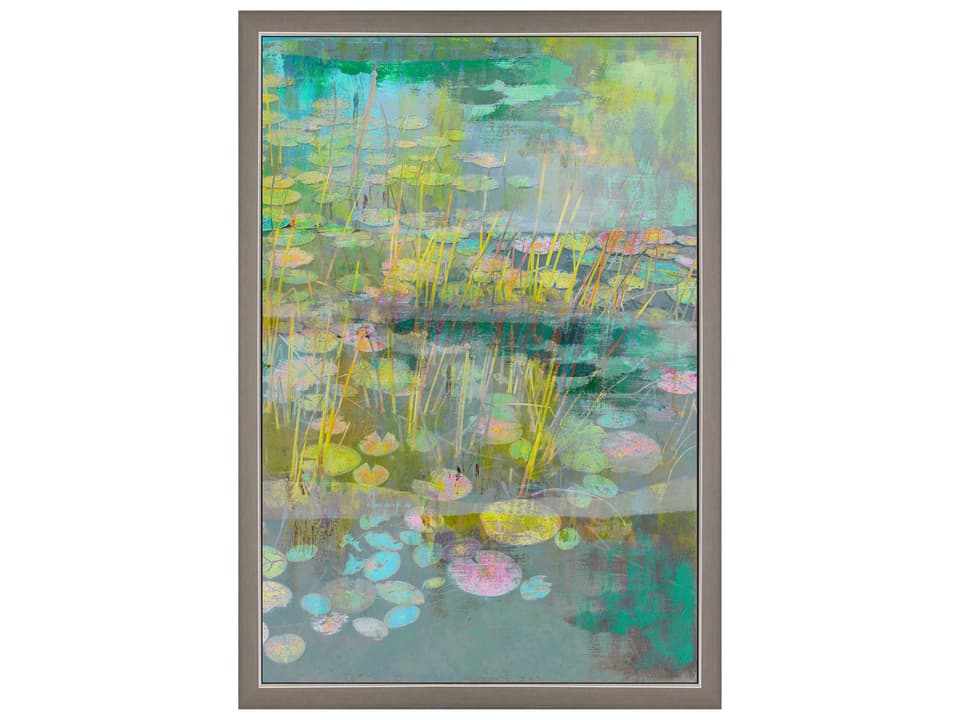 Waterside Reeds and Lilies-II Framed Giclee Wall Art
