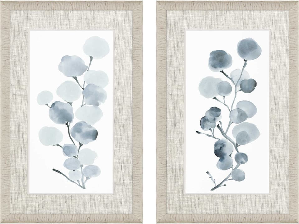 Florals Gray Botanical Wall Art Set of 2