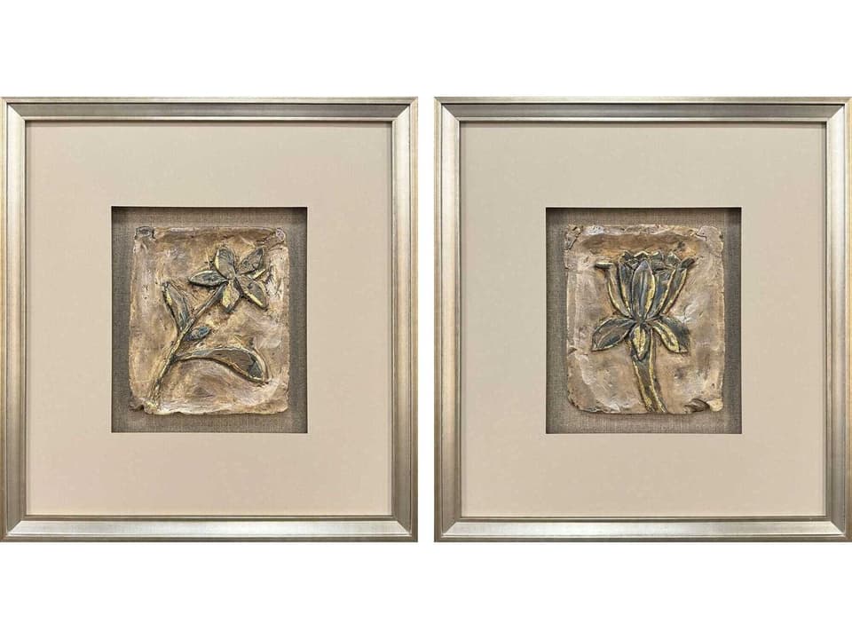 Florals Heirloom Blooms Shadow Box Set of 2 Floral Wall Art