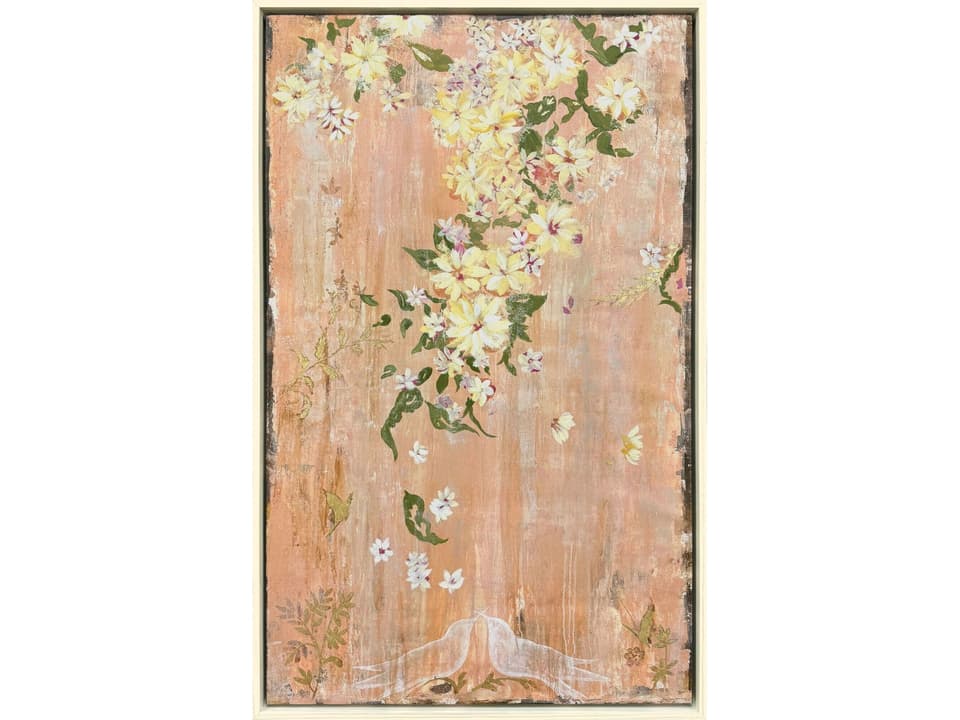 Love Birds II Hand-Embellished Canvas Wall Art by Liz Jardine